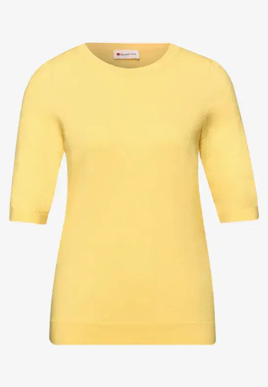 Street One Puff Sleeved S/S Knit Top | Yellow 303768
