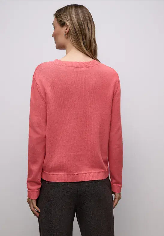 Street One Round Neck Pullover | Coral 303766