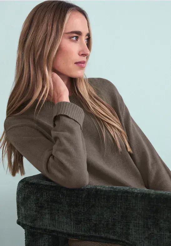 Street One Round Neck Pullover | Mocha 303766