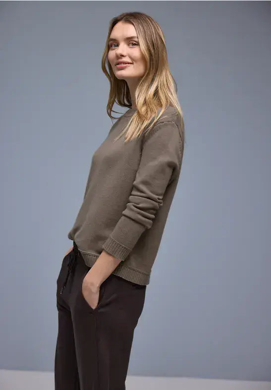 Street One Round Neck Pullover | Mocha 303766