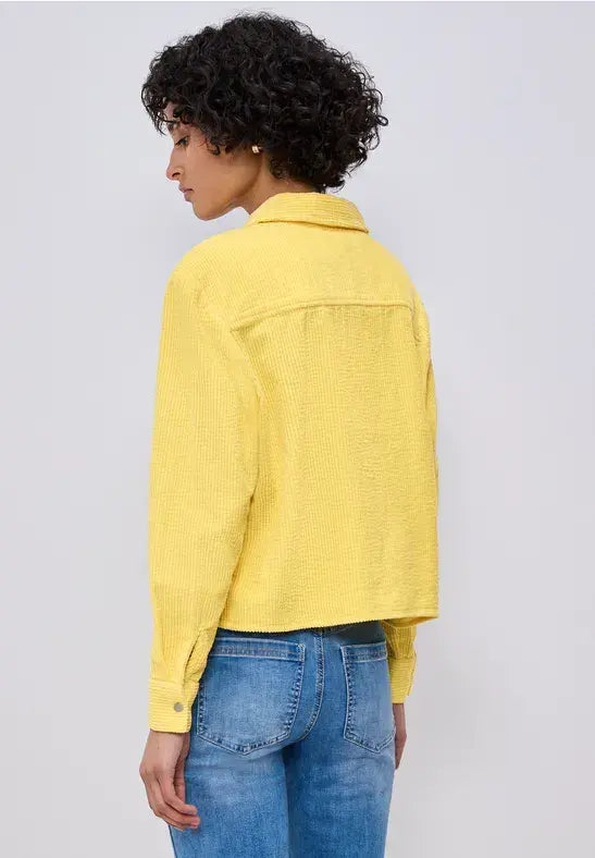 Street One Shirt Collar Coduroy Blouse | Yellow 346375