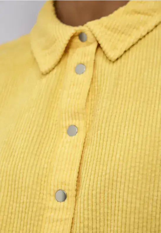 Street One Shirt Collar Coduroy Blouse | Yellow 346375