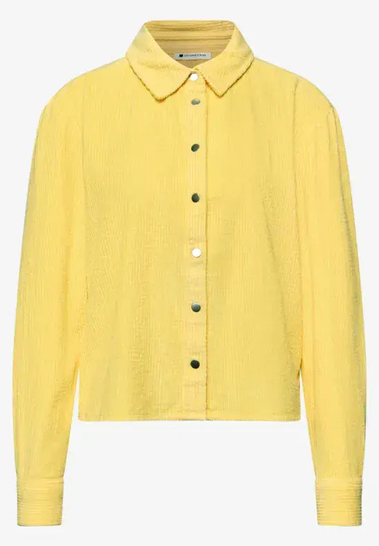 Street One Shirt Collar Coduroy Blouse | Yellow 346375