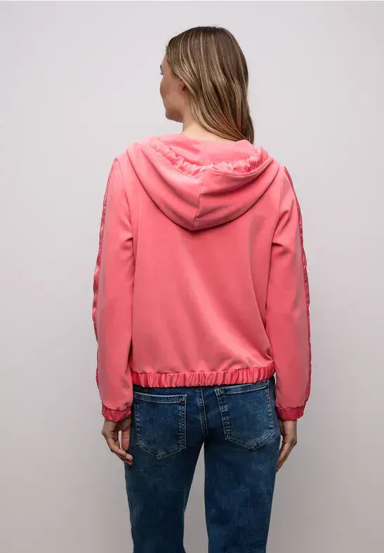 Street One Silk Look  Hoody Jacket | Coral 324537