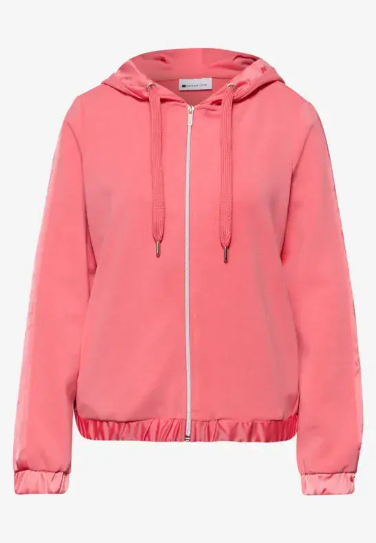 Street One Silk Look  Hoody Jacket | Coral 324537