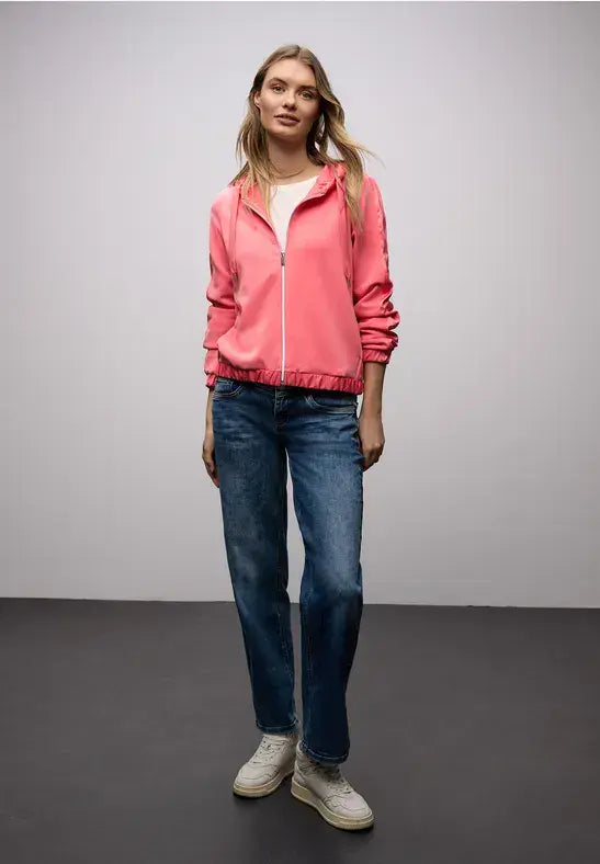 Street One Silk Look  Hoody Jacket | Coral 324537