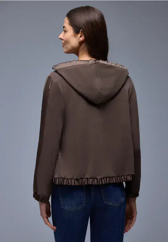 Street One Silk Look  Hoody Jacket | Earth 324537