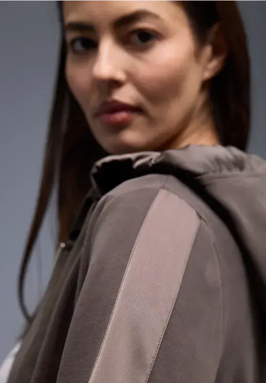 Street One Silk Look  Hoody Jacket | Earth 324537