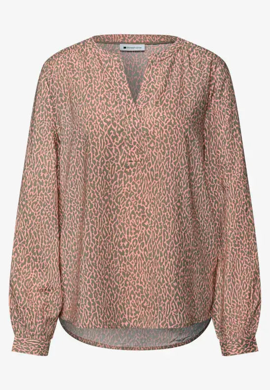 Street One Split Neck Tunic Blouse | Apricot 346320