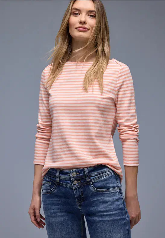 Street One  U-Boat Stripe Shirt | Apricot 324529