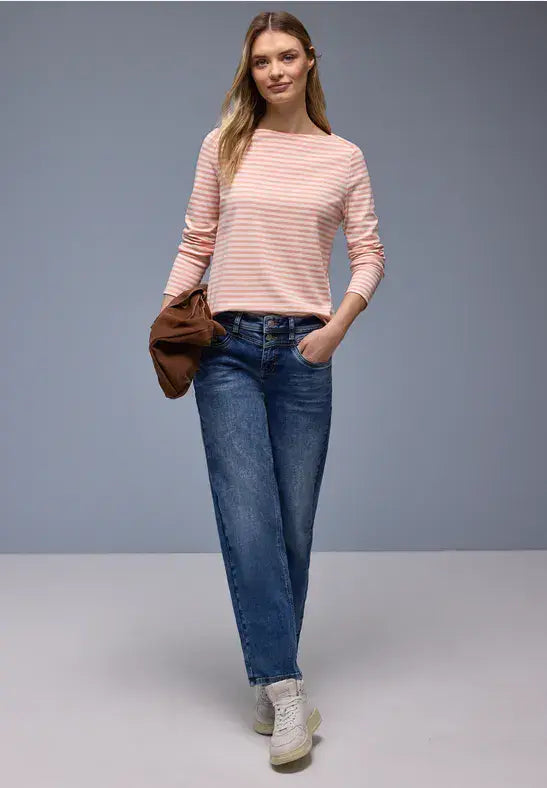 Street One  U-Boat Stripe Shirt | Apricot 324529