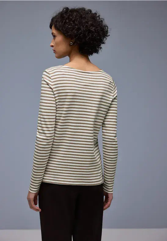 Street One  U-Boat Stripe Shirt | Mocha 324529