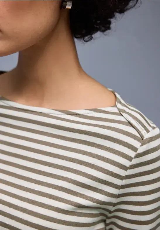 Street One  U-Boat Stripe Shirt | Mocha 324529