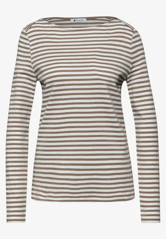 Street One  U-Boat Stripe Shirt | Mocha 324529