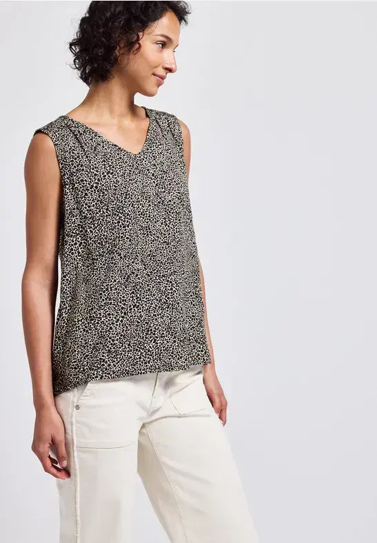 Street One  V-Neck Blouse | Cotton Cream 345737