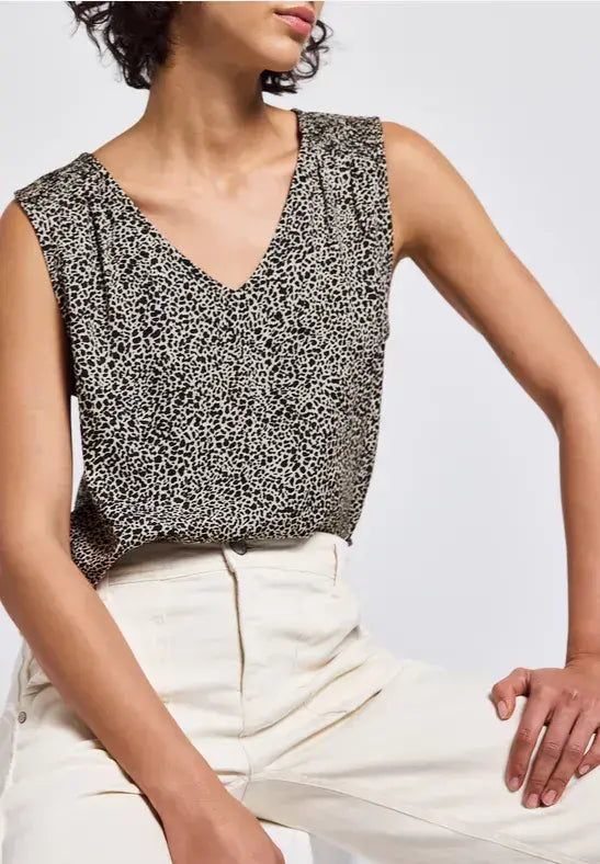 Street One  V-Neck Blouse | Cotton Cream 345737