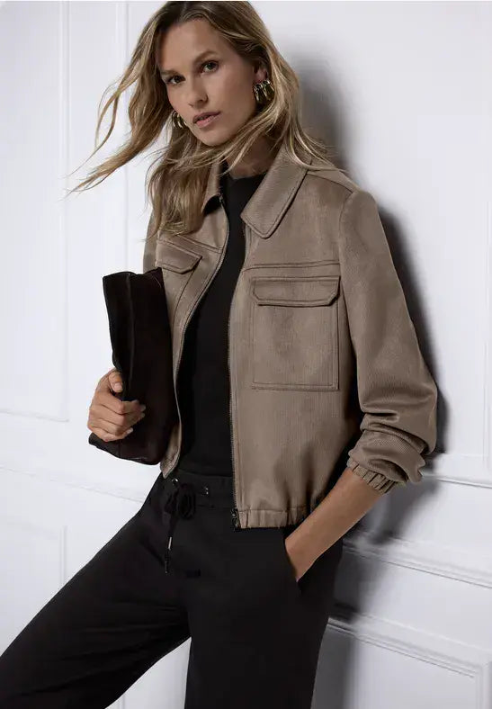 Street One Velour Jacket | Mocha 212889