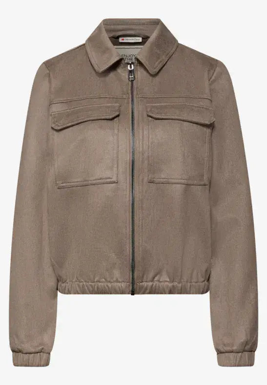 Street One Velour Jacket | Mocha 212889