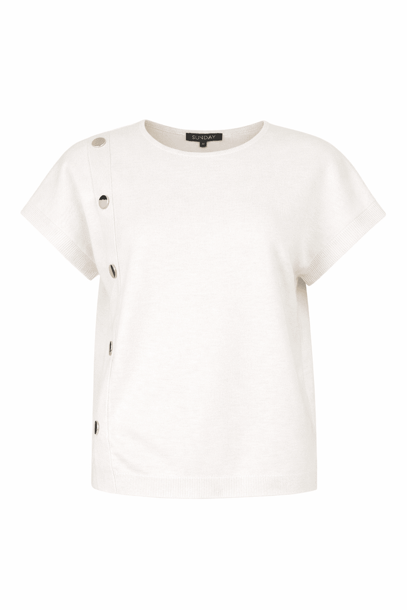 SUNDAY Knit Top | White 6838 6030