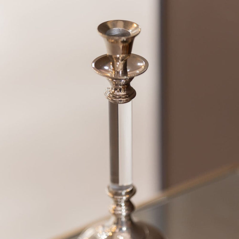 TARA  Alani Acrylic Candle Stick 26cm | Chrome TL5561