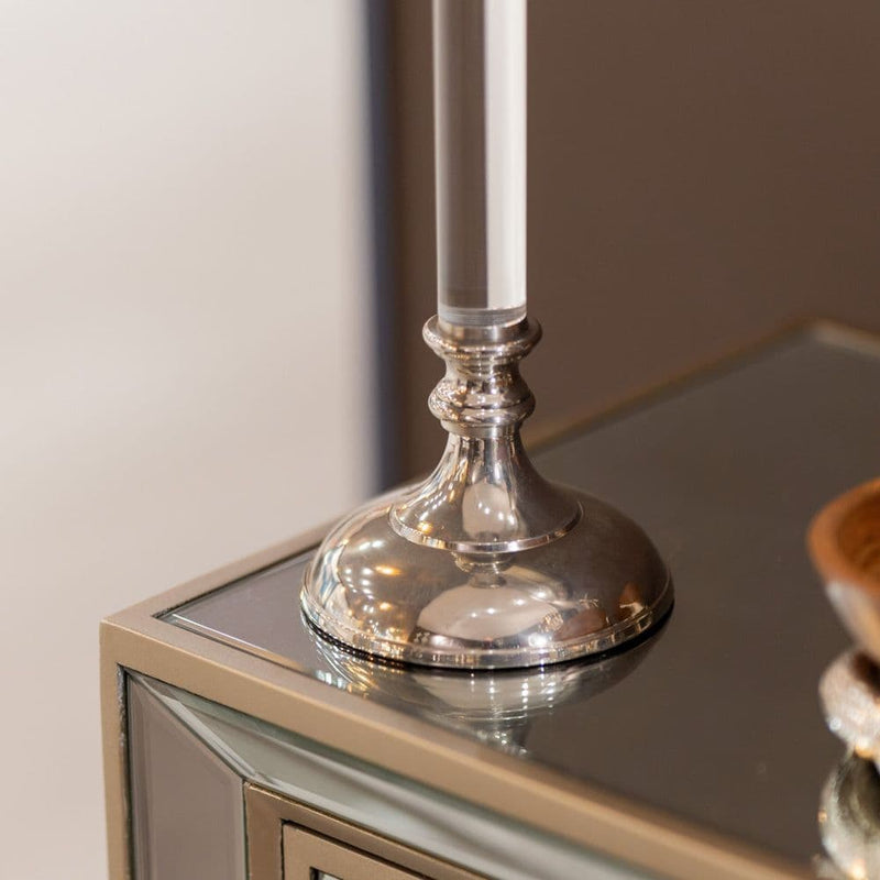 TARA  Alani Acrylic Candle Stick 26cm | Chrome TL5561