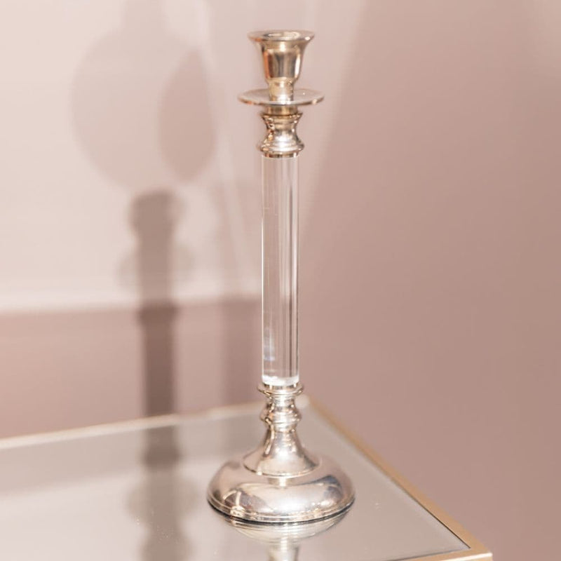 TARA Alani Acrylic Candle Stick 31 cm|  Chrome TL5560
