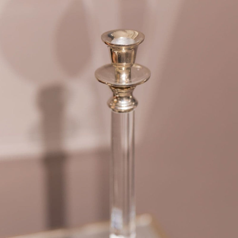 TARA Alani Acrylic Candle Stick 31 cm|  Chrome TL5560