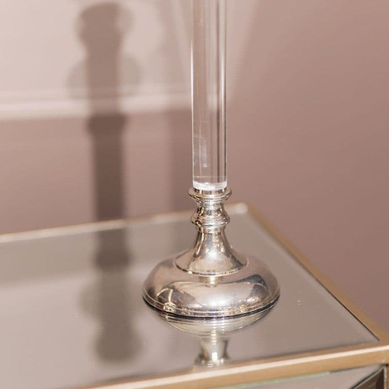 TARA Alani Acrylic Candle Stick 31 cm|  Chrome TL5560