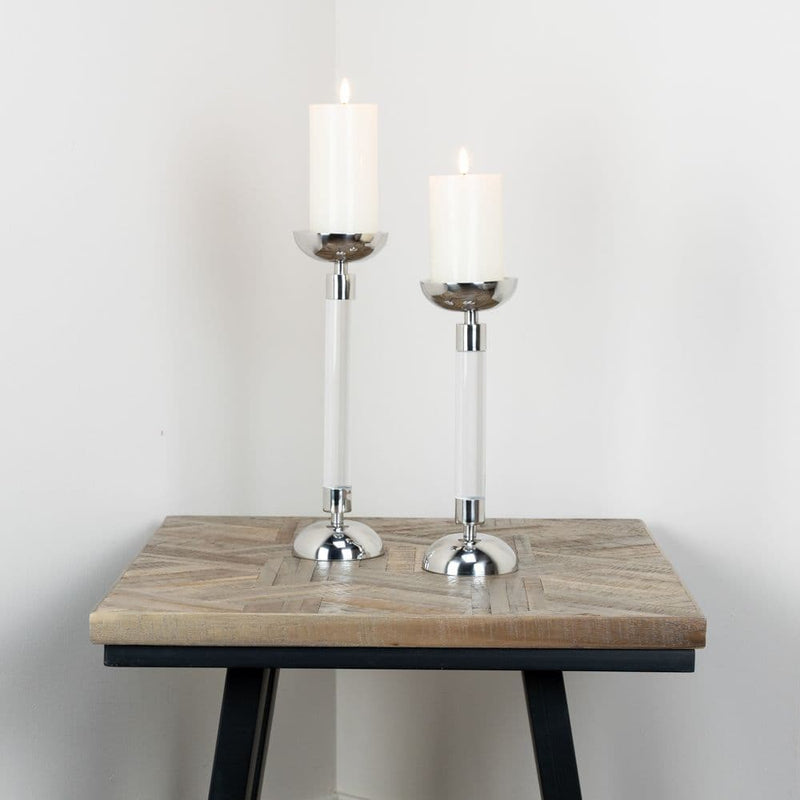 TARA  Alani Pillar  Candle Holder 30cm | Chrome TL5750