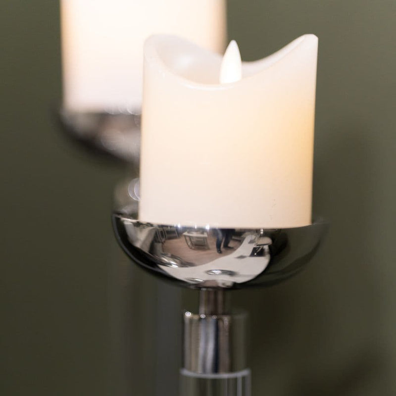 TARA  Alani Pillar  Candle Holder 35cm | Chrome TL5749
