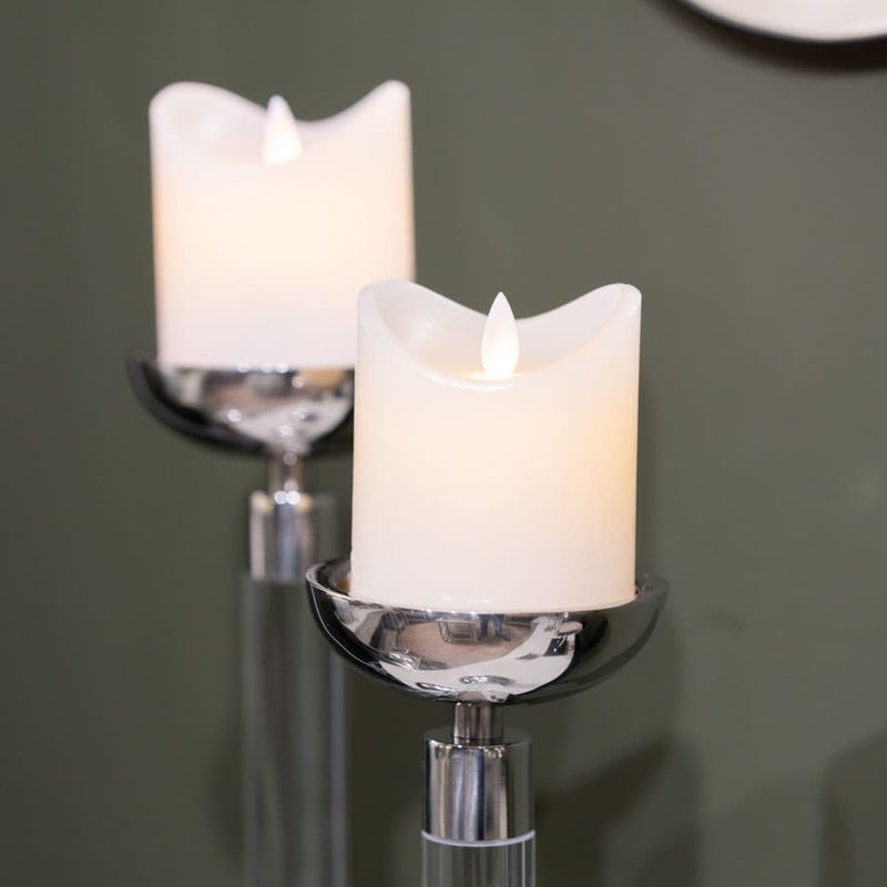 TARA  Alani Pillar  Candle Holder 35cm | Chrome TL5749