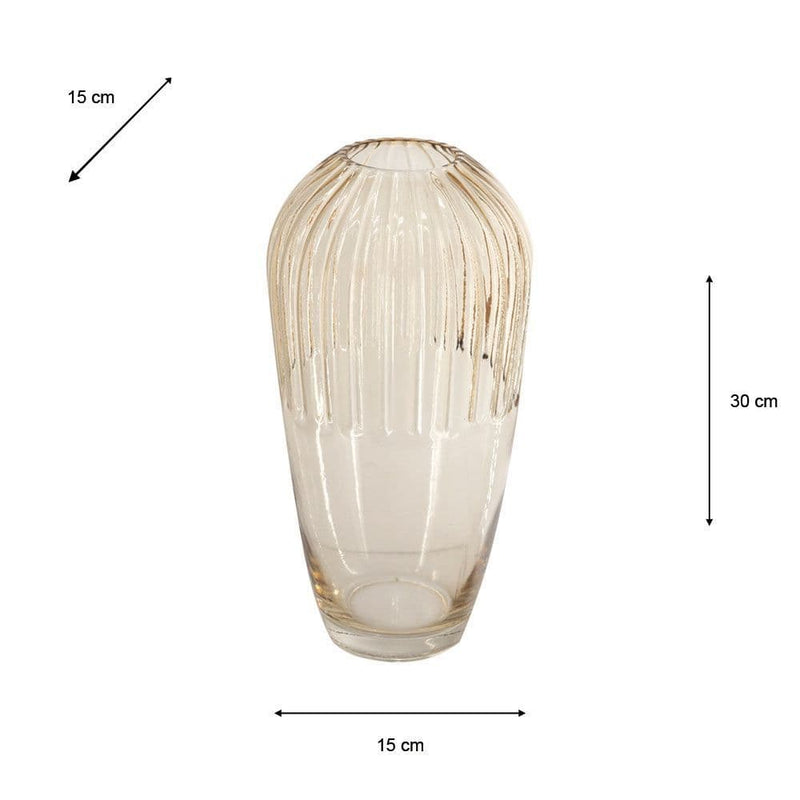 TARA  Amber Glass Vase 30cm | Amber TL313