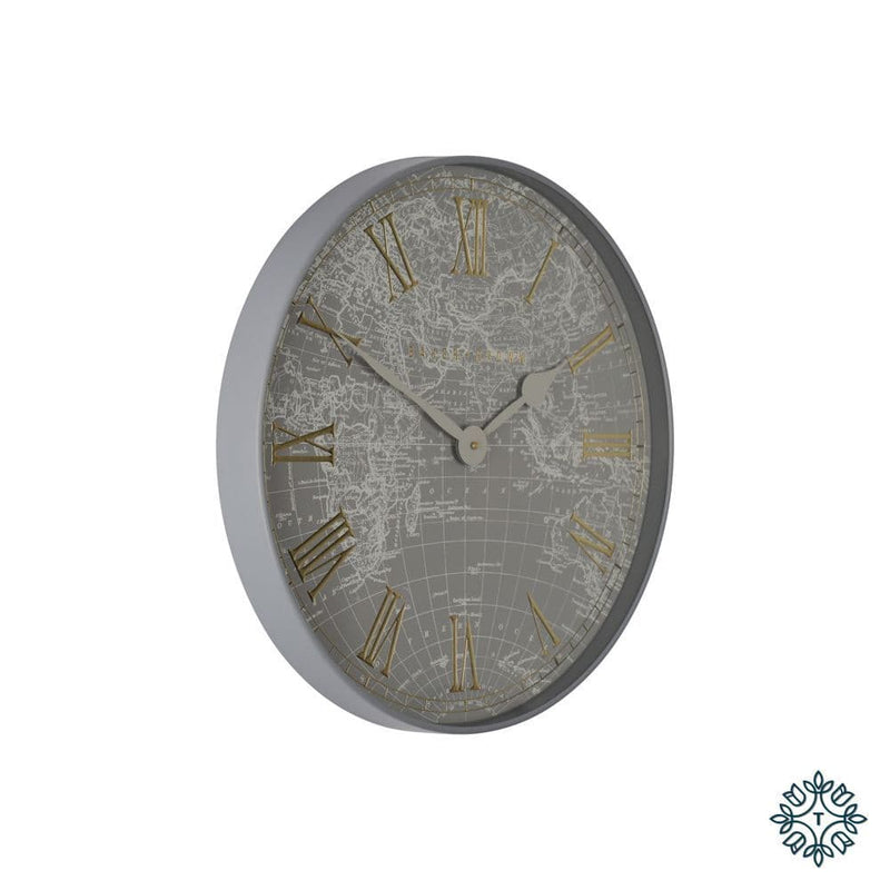 TARA Baker & Brown Atlas Clock 50cm | Grey TL6006