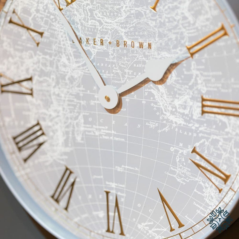 TARA Baker & Brown Atlas Clock 50cm | Grey TL6006