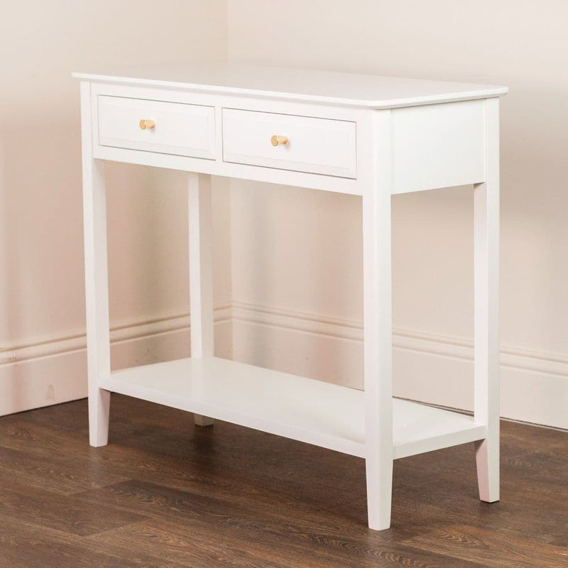 TARA Canson 2 drawer console Table | White TL6881
