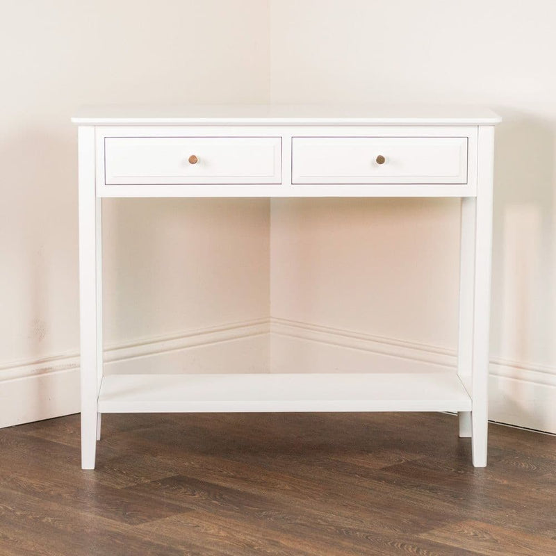 TARA Canson 2 drawer console Table | White TL6881