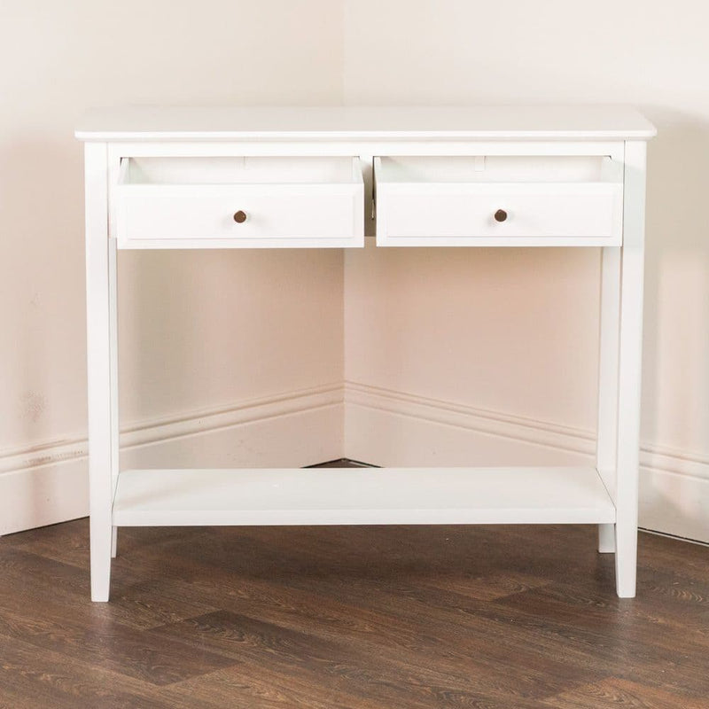 TARA Canson 2 drawer console Table | White TL6881