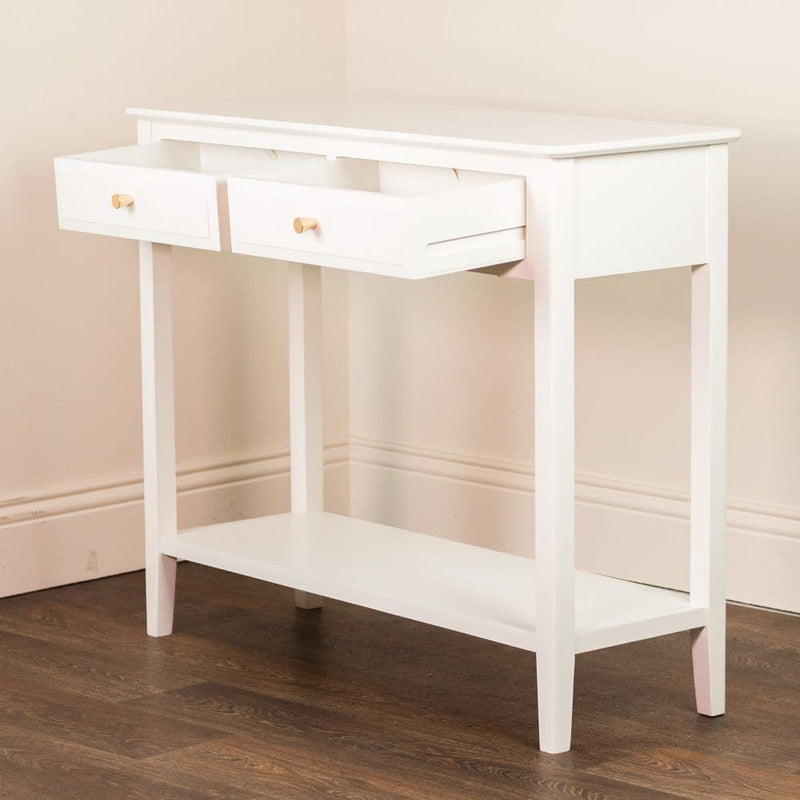 TARA Canson 2 drawer console Table | White TL6881