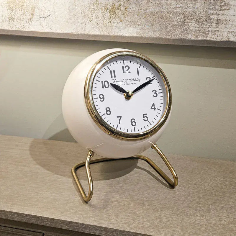 TARA Daniel and Ashley Mantel Clock   | Ivory TL6357