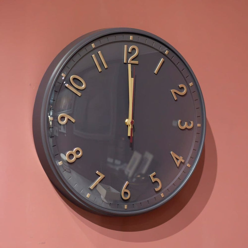 TARA Ember Wall Clock 36cm | Charcoal TL7205