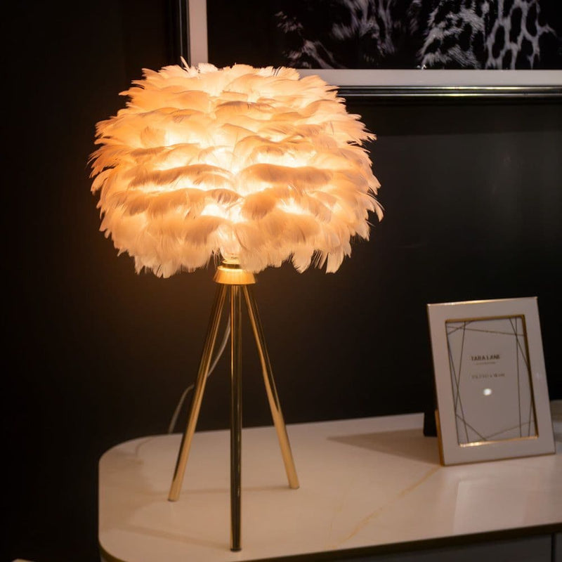 TARA Feather Table Lamp 50cm | Pink TL6132