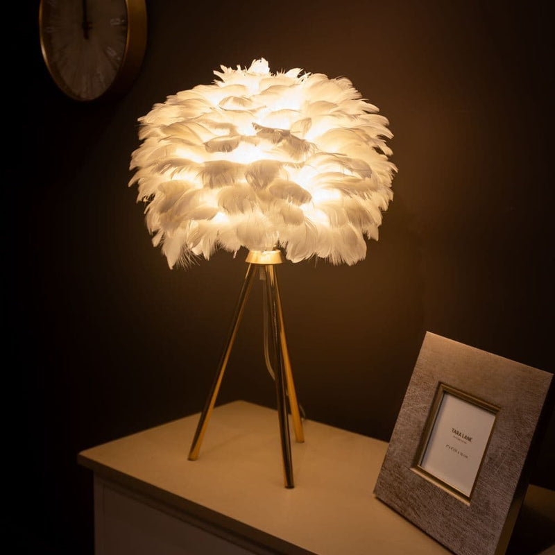 TARA Feather Table Lamp | White TL6131