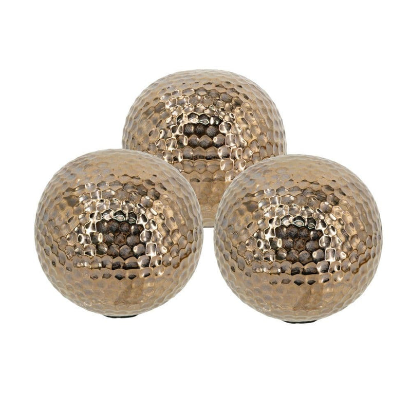 TARA Hammered Gold Decorative Orbs 10cm Set of 3| Copper TL741