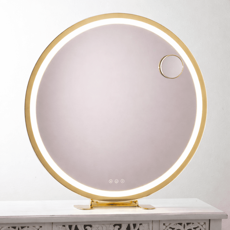 TARA Hollywood Round Vanity Mirror | White TL6860