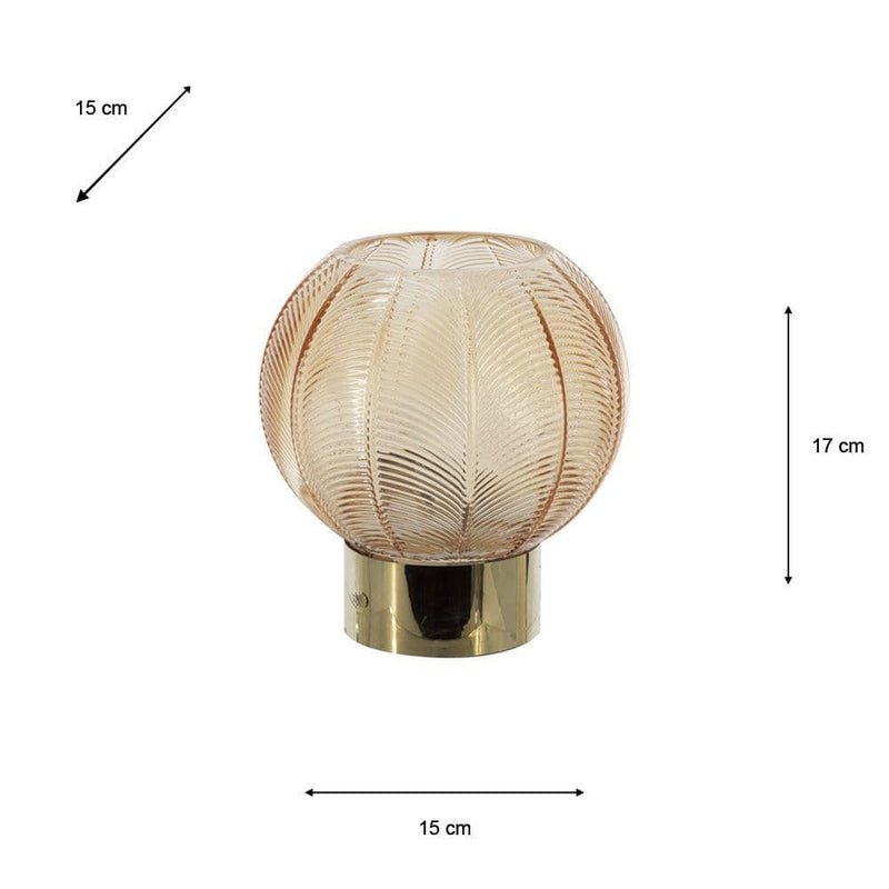 TARA  Hurricane Amber Glass ORB 17CM   |  Gold  TL7310