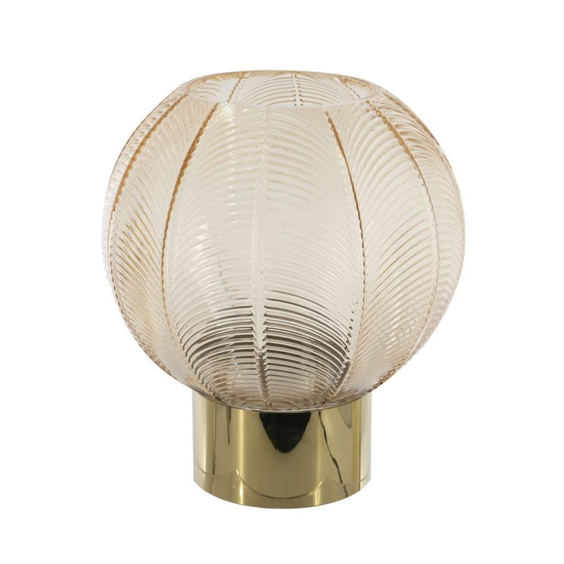 TARA  Hurricane Amber Glass ORB 24CM   |  Gold  TL7309