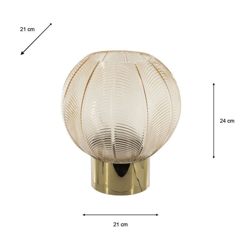 TARA  Hurricane Amber Glass ORB 24CM   |  Gold  TL7309