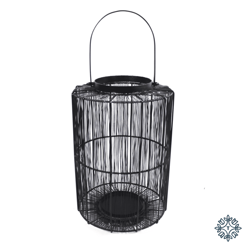 Tara Meera Wire Lantern Large | Black TL5731
