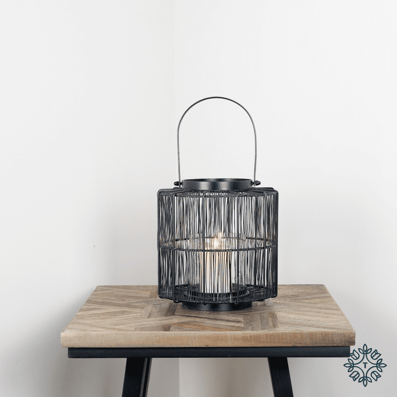 Tara Meera Wire Lantern Medium | Black TL5732