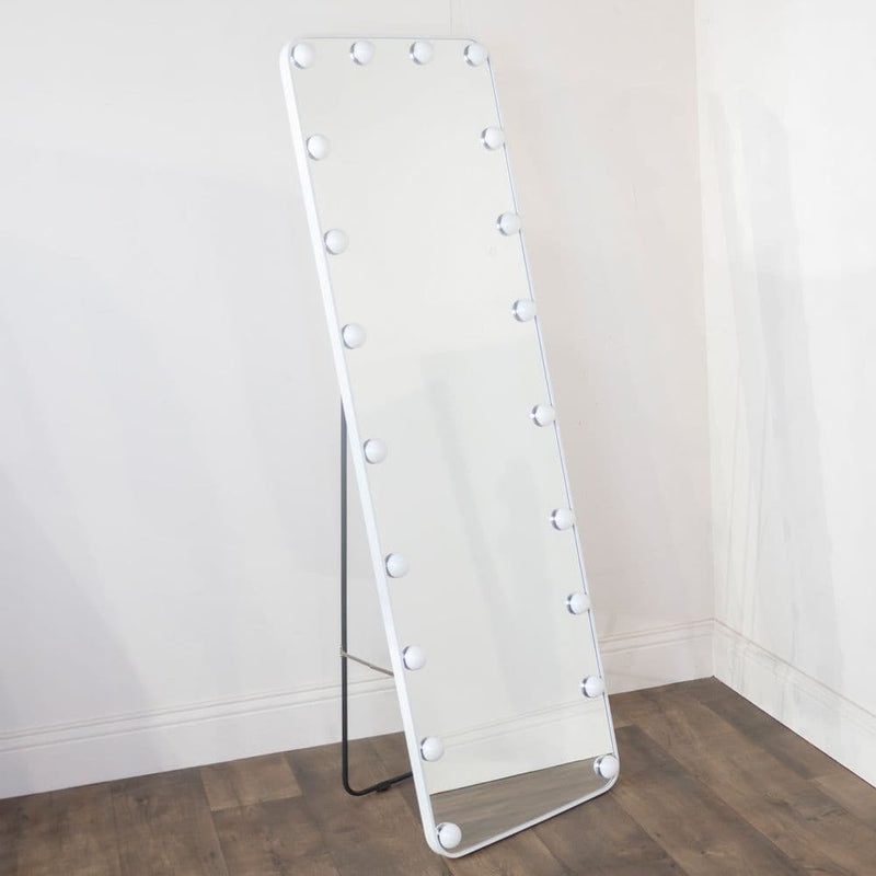 TARA Modena Leg Bulb Cheval Mirror  160x50cm |White TL7008